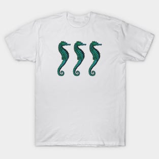 Seahorse Trio | Vintage Seahorses | Three Seahorses | T-Shirt